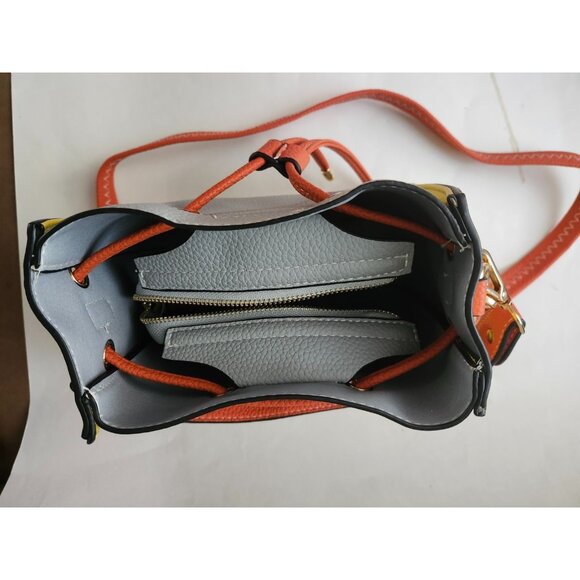 Colorblock Bucket Bag With Adjustable Strap & Drawstring Closure Cross Body - Picture 13 of 16